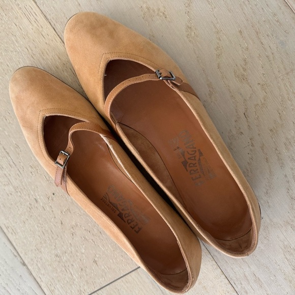 Salvatore Ferragamo Audrey Ballet Flats Women's Suede light brown 8.5 - Picture 4 of 10